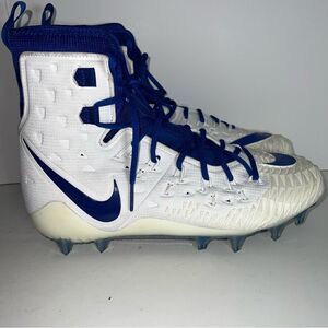 Nike Force Savage Football Cleats White/Blue. Mens Size 13